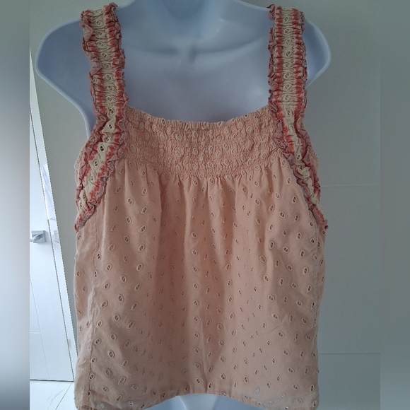House Of Harlow 1960/ Peach Sleeveless Babydoll Top/ Cotton/ Size US M - Picture 4 of 14